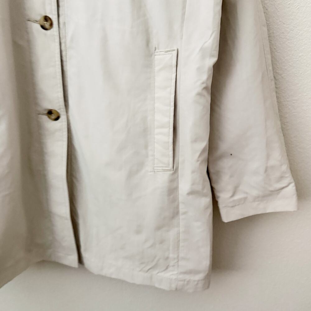 COLUMBIA | Beige Stone Tan Trench Coat Button Front Welt Pockets Womens | Large - Picture 5 of 9